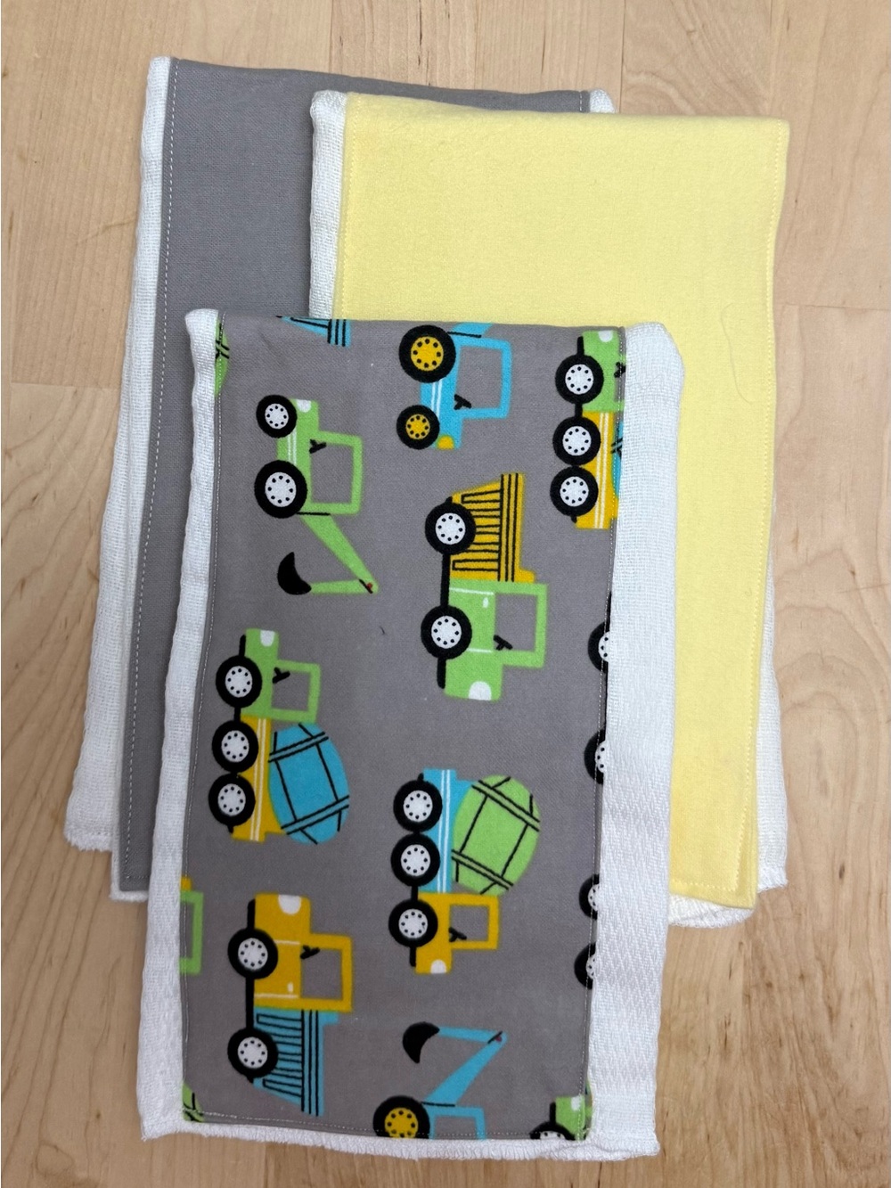 Handmade Baby Burp Cloths - Set of 3